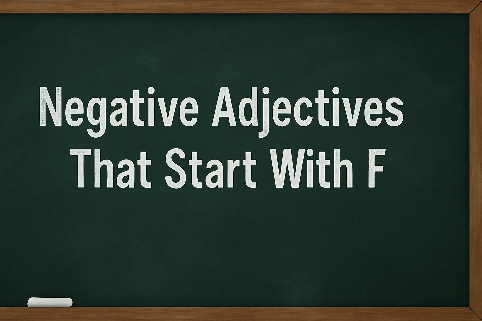 Negative Adjectives That Start With F