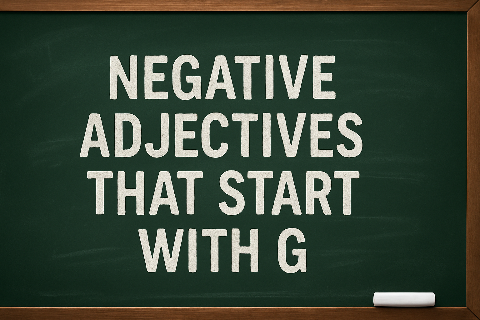Negative Adjectives That Start With G
