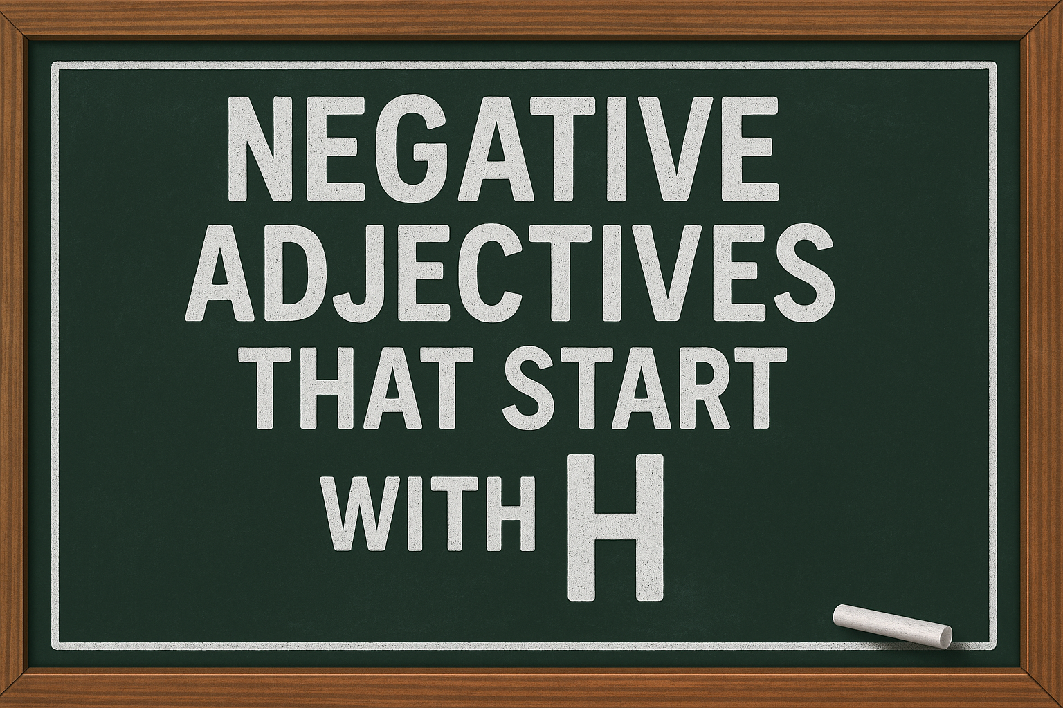 Negative Adjectives That Start With H