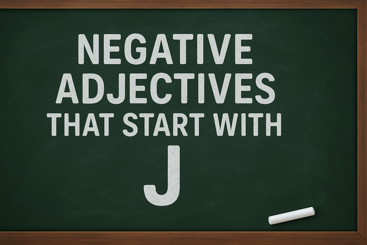 Negative Adjectives That Start With J