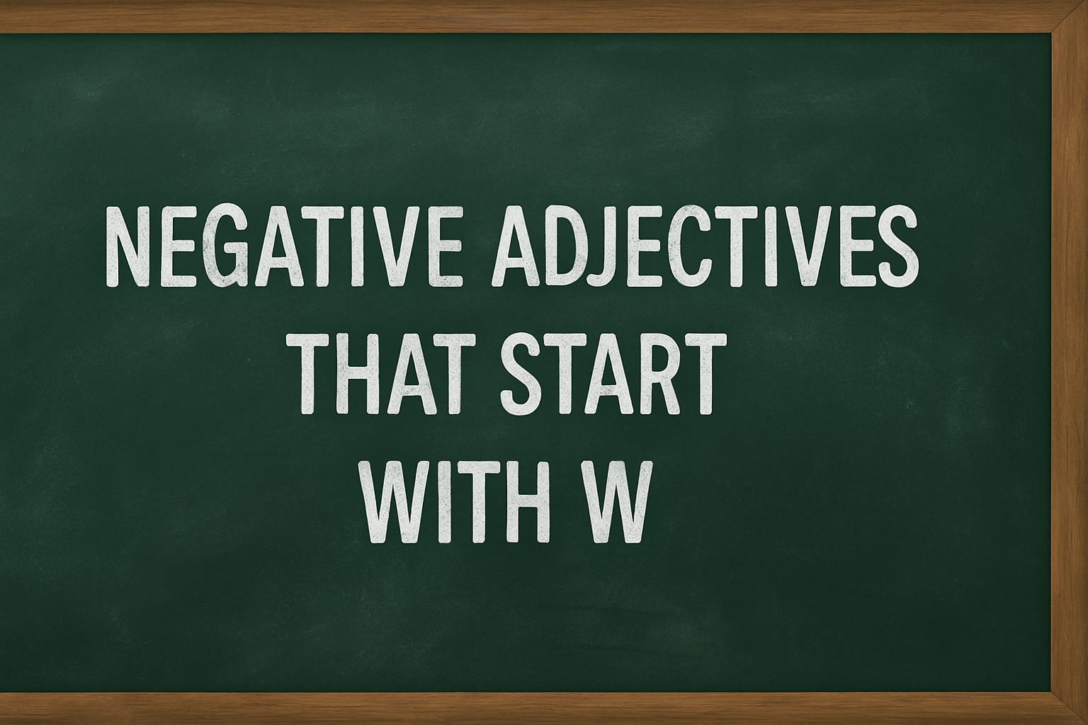 Negative Adjectives W