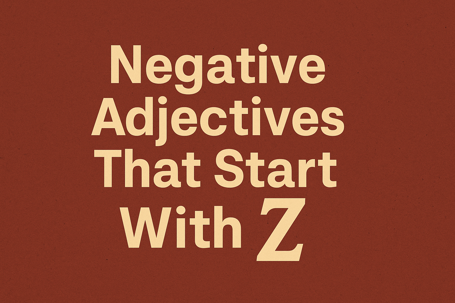 negative adjectives